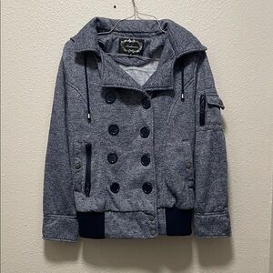 Ambiance Blue Heathered Pea Coat